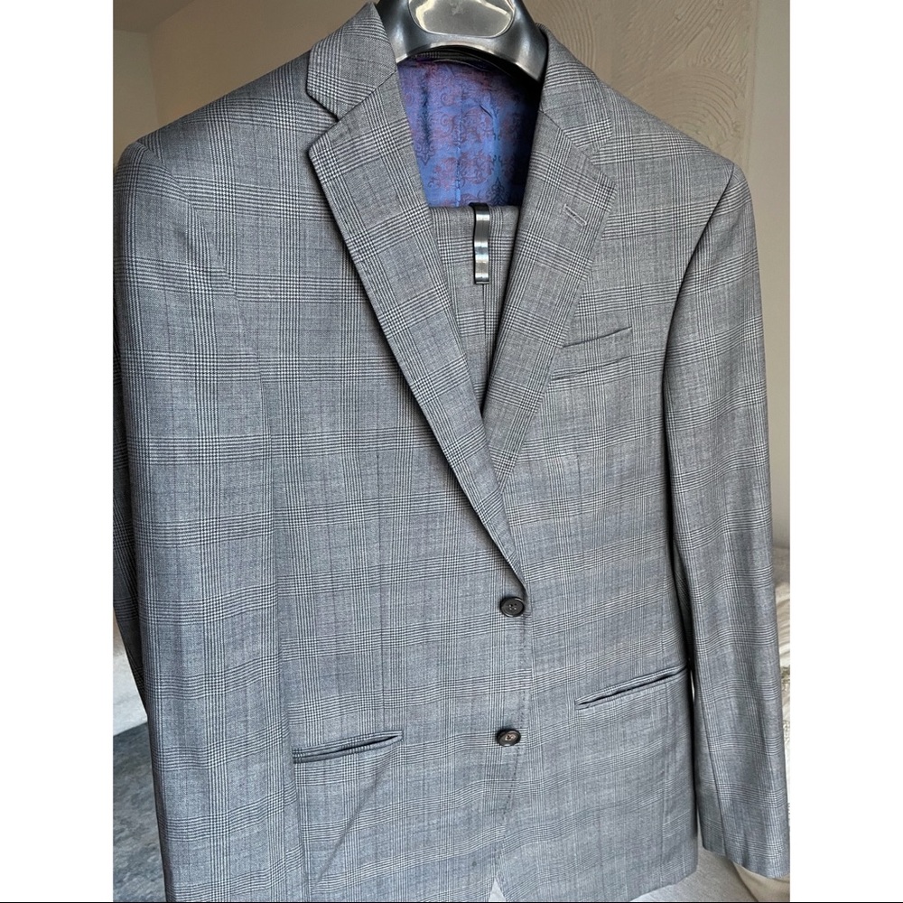 Mens Ted Baker Endurance London Silver Grey Slim Fit Suit size 36R